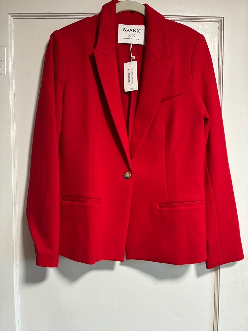 SPANX Red Single-Button Notch-Lapel Blazer - Picture 3 of 5